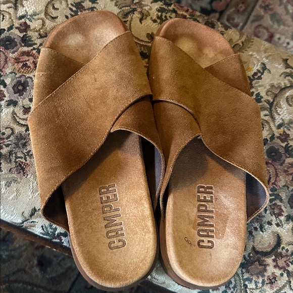 Camper Brown Slide Sandals - Picture 8 of 14